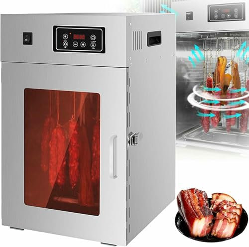 Commercial 14 Hooks Food Dehydrator, Dry Ager Refrigerator for Meat,Stainless Steel Biltong Box Drying Cabinet for Jerky, Beef, Chicken, Meat, Fruit, Herbs