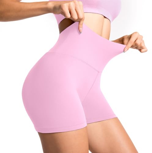 Sanpetix Gym Shorts for Women, Black Cycling Shorts for Biker Workout Pink 1 Pack SM