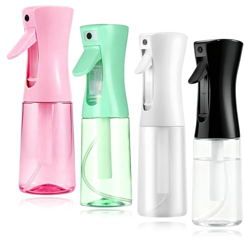CVASNF Pulverizador de pelo, 4 unidades, 200 ml, botella de spray de agua continua ultrafina, botella con pulverizador para plantas, cuidado de la piel y limpieza de peluquería, herramienta para el
