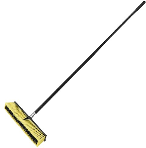SEWACC Balai D’Extérieur Robuste Tête en Alliage D’Aluminium 80 CM Brosse à Récurer pour Terrasse et Allée Balai de Jardin Léger pour Sols Secs et Humides Outil de Nettoyage