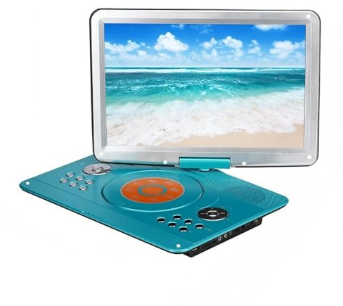 Mobil DVD-spelare, 22 tums Bärbar DVD-spelare Högtalare HD 1280x800P Videospelsmaskin Old Man Ljud Musik Sång Med TV MP3 MP4 Roterbar Grön hög upplösning