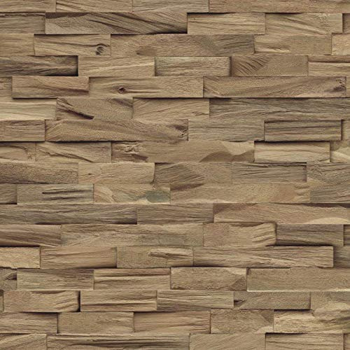 INDO Holz Wandverkleidung Wandverblendung Beachwood Hevea Natural Fläche 1 m²
