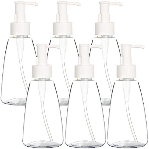 Youngever 6er-Set Pumpflaschen, Mehrweg Kunststoff Pumpspender Seifenspender Dispenser Lotionspender Leerflasche (250ML)