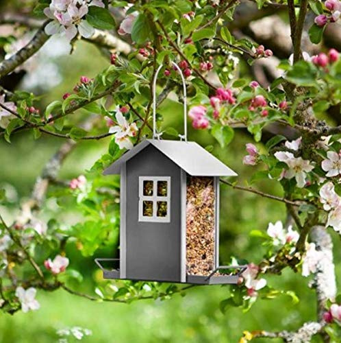Garden Mile Vogelfutterstation zum Aufhängen im Freien Wildgarten Vögel Futterstation Vogelfutterspender für kleine Vögel Strandhütte Hängende Vogelfutterstation für Saatfutterspender für Erdnüsse