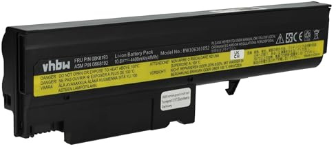 vhbw Akku kompatibel mit IBM ThinkPad T40 | T40p, T41, T41p, T43 1871, T40-2373, T42, T42p, T43 Notebook (4400 mAh, 10,8 V, Li-Ion)