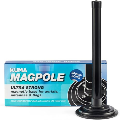 Kuma TV WiFi Antennen Masthalterung – Magnetische Basis für Innen & Außen, 300mm Schwarz, universell für Wohnwagen, Boote, LKW – robuste Kuma TV WiFi Antennen Masthalterung für Camping & Loft