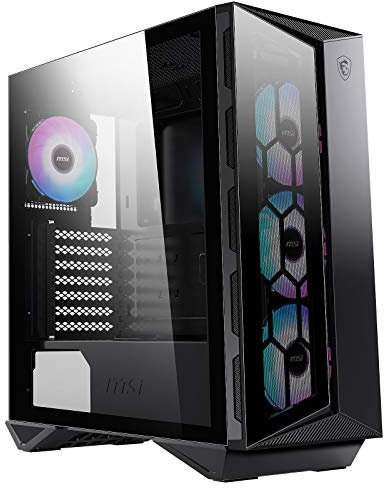 MSI MPG GUNGNIR 110R Caja PC Media Torre - Vidrio Templado, ATX, M-ATX y Mini-ITX, 4 Ventiladores ARGB 120mm con Controlador, Filtro de Polvo Magnético, USB 3.2 Gen2 x2 Tipo C, Puertos Gen1 Tipo A