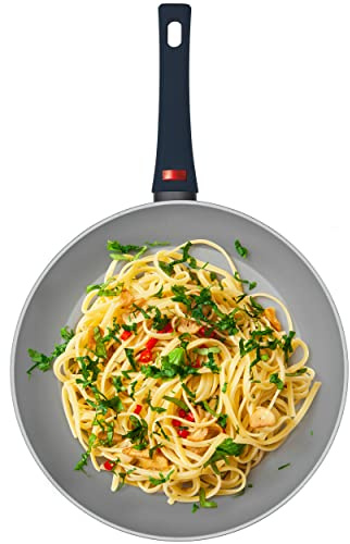 PROGRESS BW10826EU7 Thermo Handle 30 cm Frying Pan - Non-Stick Omelette/Egg Pan, Induction Hob Fry Pan, Large Crepe Pan, Colour Changing Handle Indicates Temperature for Pre-Heating, Forged Aluminium