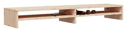 Tidyard Monitorständer Schreibtischaufsatz Monitorerhöhung Bildschirm Aufsatz Bildschirmerhöhung Bildschirmständer 100 x 24 x 13 cm (B x T x H) Massivholz Kiefer