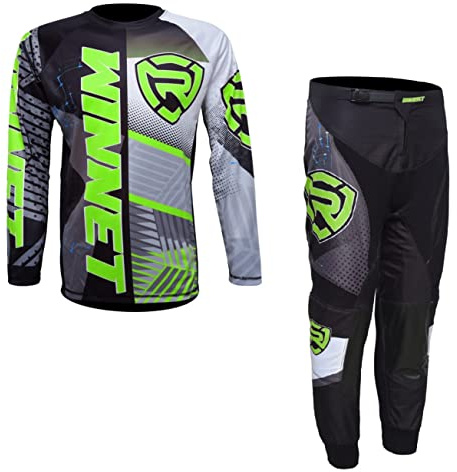 WinNet Completo tuta kit per moto da cross enduro quad maglia e pantalone (M)