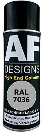 Alex Flittner Designs Rostschutzlack 4in1 RAL 7036 Platingrau Metall Schutzlack Spray Rostschutzfarbe Sprühdose