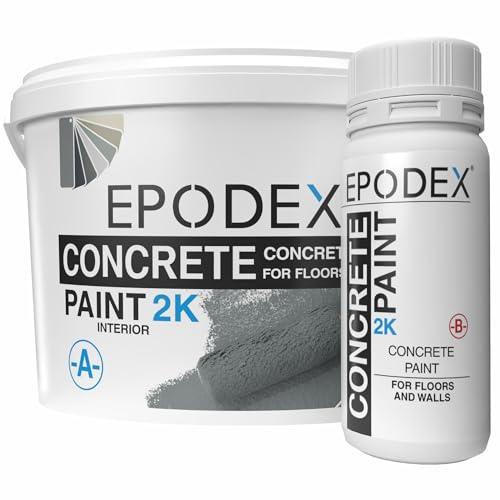 EPODEX 2K Concrete Paint, Epoxy Floor Paint, Garage Floor Coating & Basements, Durable, Waterproof, Abrasion-Resistant, Low Odor - Jet Black (Approx. 96 sq ft for Coat)