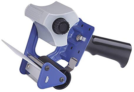 Packaging Heavy Duty Box Packing Tape Gun Dispenser - 75mm for 3 Inches Tape Use with 72 MM Wide Tape Rolls, with Safety Guard & Adjustable Brake for Packing Box Moving House Essentials (Blue)