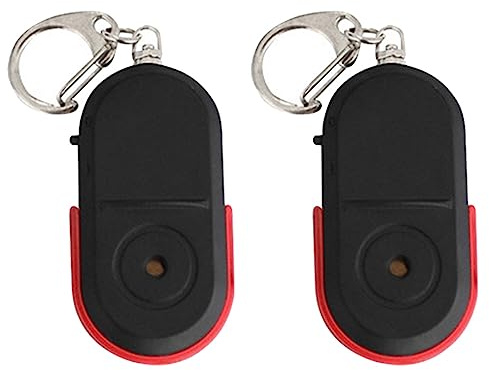 Pyatofly 2X Buscador Llaves de Silbato Anti-Perdida Localizador de Llaves de Etiqueta Inteligente de Alarma Inalámbrica Rastreador de Rastreador de Luz LED con Sonido de Silbido