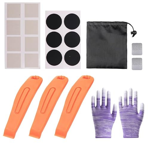 MUNSKT Fahrrad Flickzeug Set,Reifenflickzeug Reparaturset,Fahrradflickenzeug Fahrradreifen für Radfahrer, Motorräder, BMX, Geländefahrzeuge und mehr aufblasbaren Gummi