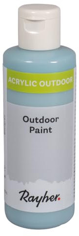 Rayher Outdoor Paint Acrylfarbe, blaugrau, Flasche 80 ml, auf Wasserbasis, hochpigmentierte Acrylfarbe, ideal für den Außenbereich, wetterfest, lichtecht, witterungsbeständig, 35070566