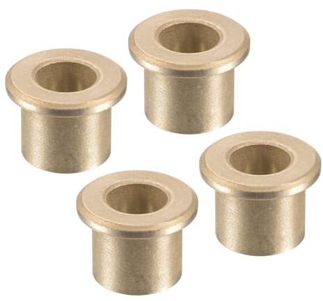 Kozelo 2pcs Flange Sleeve Bearings - [8mm Bore x 12mm OD x 12mm Length x 2mm Flange Thickness] Sintered Bronze Self-Lubricating Bushings