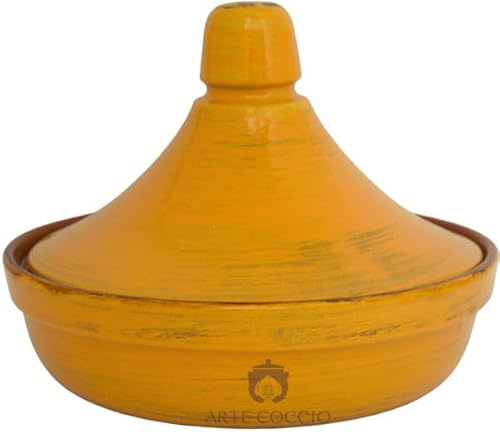 Colì Maioliche e Terrecotte dal 1650 Tajine Terre Antiche in Terracotta, Giallo Ocra 26x26x20 cm