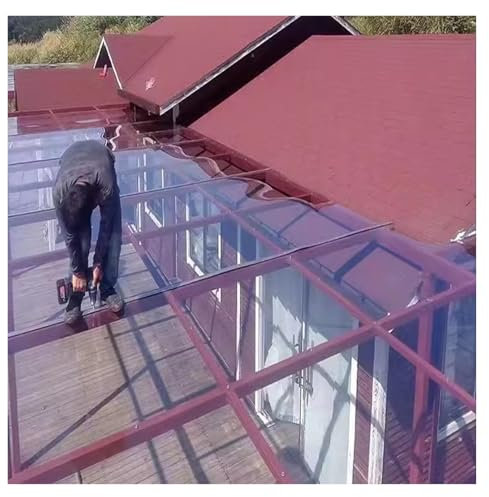 AFGZQ Plaques Polycarbonate Transparent Panneaux D'éclairage Naturel Toits Serres, for Serres, Abris, Carports, Facile À Couper Et À Plier(6x9.8ft)