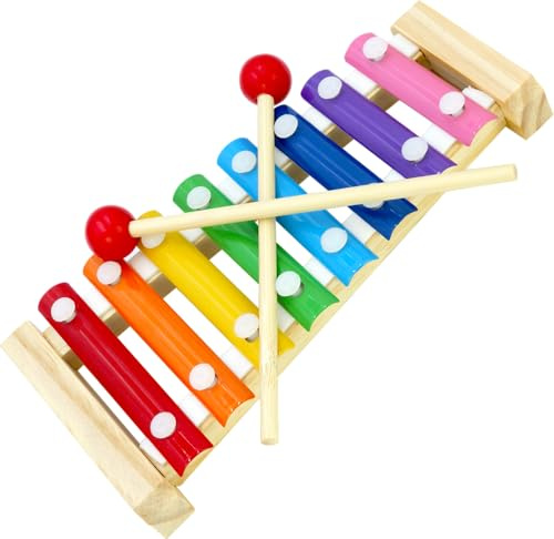 Wooden Xylophone - Xylophone for Kids, Glockenspiel, Wooden Instrument, Beginner Entry Instrument, Baby Toddler Musical Toy, 8 Tone