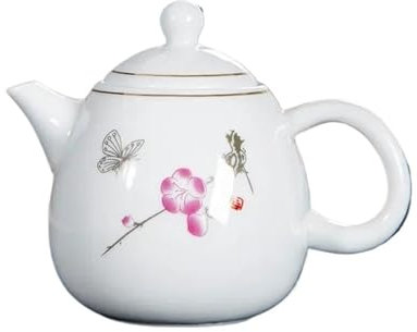 ZYLHGIKBAD Tetera de Arcilla Yixing, Tetera de Porcelana Blanca esmaltada de Color Samovar, Tetera y Juego de Tazas, Tetera para Preparar té, Juego de té de Viaje y servidores de café (A) (A)