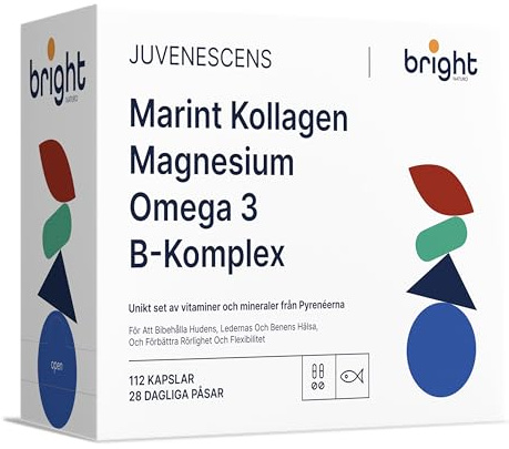 Marint Kollagen med Hyaluronsyra, B-vitaminkomplex, Magnesium, Omega 3 TG - SmartAbsorb™ | för hudhälsa, ledrörlighet och energi | 28 dagliga påsar