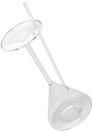 COLLBATH Bicchiere Cocktail Decorativo Con Cannuccia Vetro Trasparente Da Bar e Festa Tazza Alta Per Bevande Per Cocktail Hawaiani Addio Al Nubilato e Uso Notturno