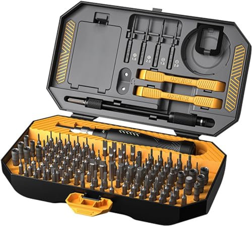 Juego de destornilladores magnéticos, juego de destornilladores pequeños multifunción 145 en 1 con destornillador Torx T5 T6, kit de herramientas de reparación profesional para anteojos, teléfono, r