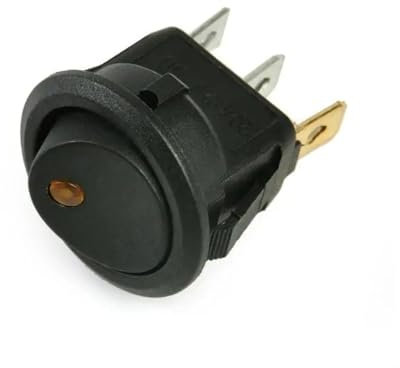 Bouton Leve Vitre Interrupteur À Bascule Rond Marche/arrêt SPST pour KCD1 20A 12V 220V, Lumière À Points LED, pour Voiture Et Bateau Interrupteur Lève-Vitre(Jaune,220V)