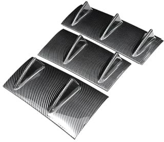 Heckspoiler Lippe Spoiler General Shark Fin Dreiteilige Auto-Heckstoßstangenlippe 7-Fin-Diffusor Für E60 E46 E90 F10 Dachspoiler(Kohlefaser-Optik)