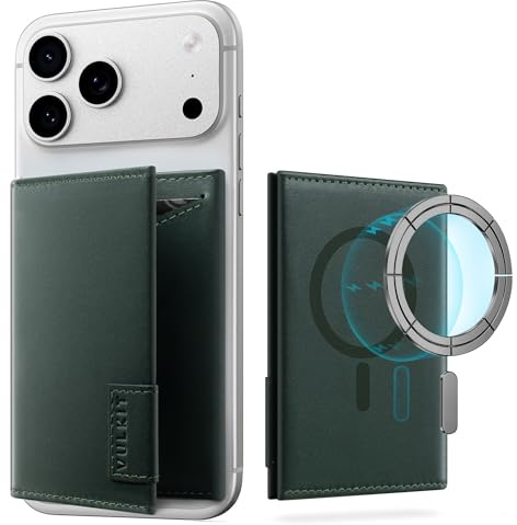 VULKIT Cartera MagSafe con Pegatina MagSafe, Billetera para Teléfono con Bloqueo RFID y 4 Ranuras para Tarjetas, Compatible con iPhone 17/16/15/14/13/12 Serie