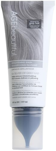 AGE beautiful Brightening Wash Shampoo for Silver or Gray Hair, With CoQ10 + Charcoal, Remove Mineral Build-up & Pollution for Bright, Shiny Hair