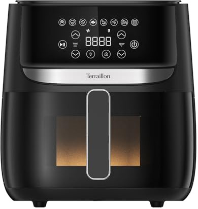 TERRAILLON - Air Fryer COOK&FRY SMART, 5.7L, Friteuse sans huile, Friteuse à air, 1700W, Fonction Smart pour peser et adapter le temps de cuisson, 8 programmes, 80°C à 200°C, Ecran LED tactile