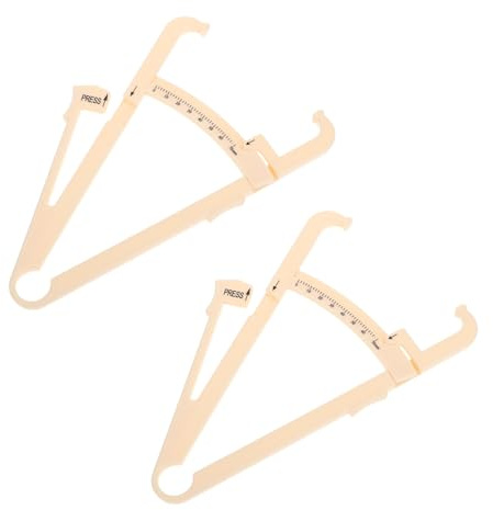 CIYODO 2pcs Body Fat Caliper Skinfold Caliper Abs Beige Easy to Use Body Fat Measurement for Men and Women