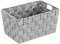 WENKO Panier de salle de bain Adria, Format S, Panier de Rangement, Capacité De 6.24 L, Style Plastique Tissé, En Polypropylène, 30 x 15 x 20 cm, Couleur : Gris