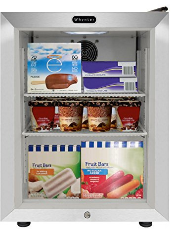 Whynter CDF-177SB Countertop Reach-In 1.8 cu ft Display Glass Door Freezer, White