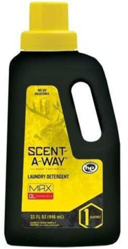 Hunters Specialties Scent-A-Way MAX Odorless Laundry Detergent | Scent Eliminator Unscented Formula for Hunting Gear - 32 OZ Bottle