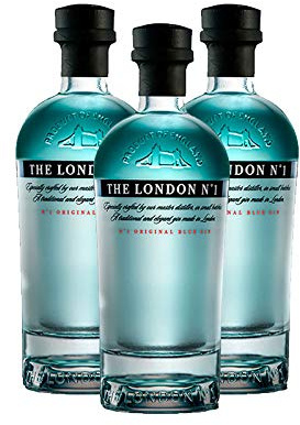 Ginebra The London Nº1 Blue Gin de 70 cl - Londres - Bodegas Gonzalez Byass (Pack de 3 botellas)