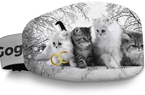 GogglesCover Ski Goggles Protective Cover, Protective Goggle Cover Portable, Ski Goggle Cover Sleeve Anti-Scratch, Ski Goggles Accessories, Ski Equipment, Kittens design