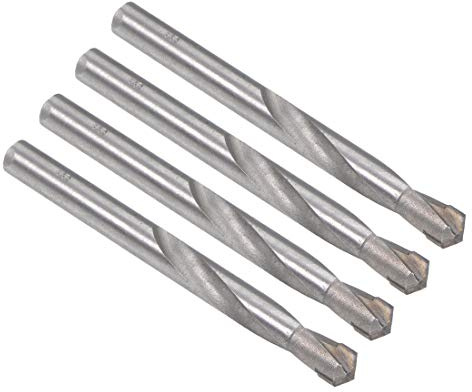sourcing map Cemented Carbide Twist Drill Bits 8mm Metal Drill Cutter for Stainless Steel Copper Aluminum Zinc Alloy Iron 4 Pcs