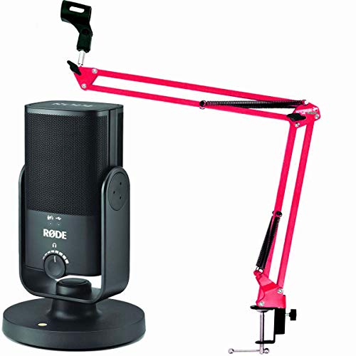 Rode NT-USB MINI USB-Studio-Kondensatormikrofon + keepdrum NB35RD Rot Mikrofonarm