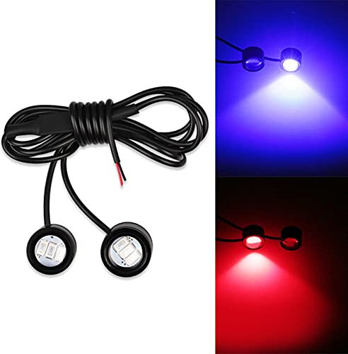 Torcia elettrica ad standby ultra-lunga 1 paio Moto Moto LED Strobe Light Flash Avvertimento Lampada freno 12V Spotlight Pesce Eye Lens Lampada Amber Rosso Lampada decorativa Blu Come banca di potenza