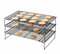 Dproptel Cooling Rack, 3 Tier Non Stick Cake Cooling Tray, Stainless Steel Baking Rack Cooler, Wire Cooling Rack with Folding Legs for Baking Biscuits Bread Cake, Black