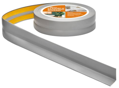 Quest Weichsockelleiste PVC 30x30 mm selbstklebend - Grau, 5 m | Flexible Abschlussleiste & Knickleiste, für Küche, Bad & Fugen, Montage ohne Bohren, wasserdicht & UV-beständig