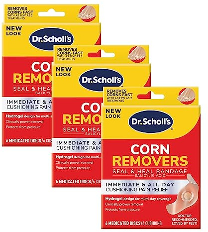 Dr. Scholl's Corn REMOVERS Seal & Heal Bandage with Hydrogel Technology, 18 ct, Removes Corns Fast and Provides Cushioning Protection Against Shoe Pressure and Friction for All-Day Pain Relief