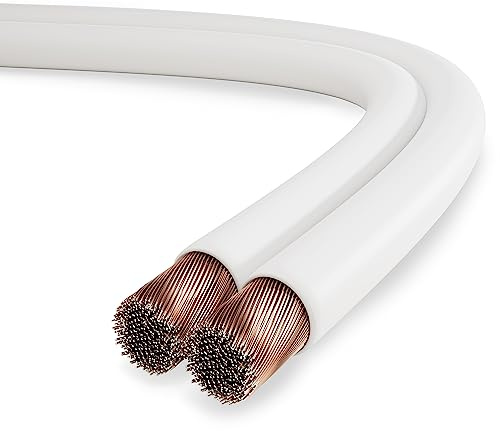 conecto Boxenkabel, CCA-Lautsprecher-Kabel, 2x1,50mm² Farbe: weiß 10 Meter