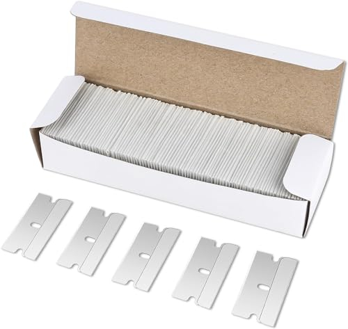 Ersatzklingen Ceranfeldschaber 100Stück, Razor Blades Metall Schaber Klingen, Ceranfeldschaber Klingen, Doppelseitige Schaberklingen Herdkratzer Ersatzklingen für Glasschaber Kochfeld Schaber
