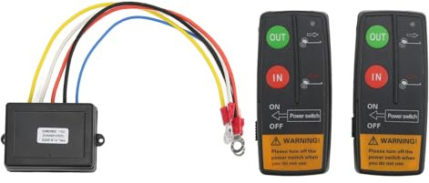 Wireless Winch Remote Control Kit, Wireless Elektrische Seilwinde Fernschalter Motorwinde Controller 75 Fuß Reichweite High Sensitivity Universal für Auto ATV Truck 12V 24V