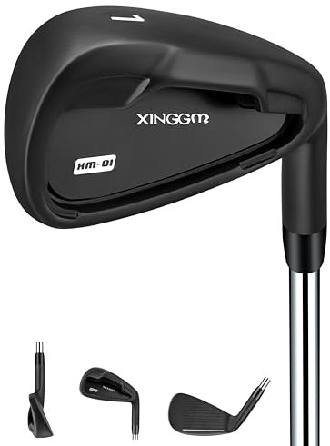 XM-01 Individuella golfjärns- eller golfjärnsset – premium golfklubba för män, med stålskaft för högerhänta golfare styv flex (#1 järn, höger)