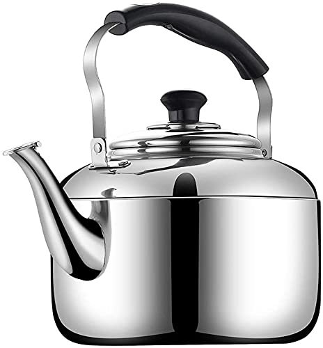 AGrAdi Bollitore con fischio per fornello Teiera per Vari fornelli, Usato, caffè e Latte in casa Cucina Bollitore con fischio per Esterni (Argento 7L)